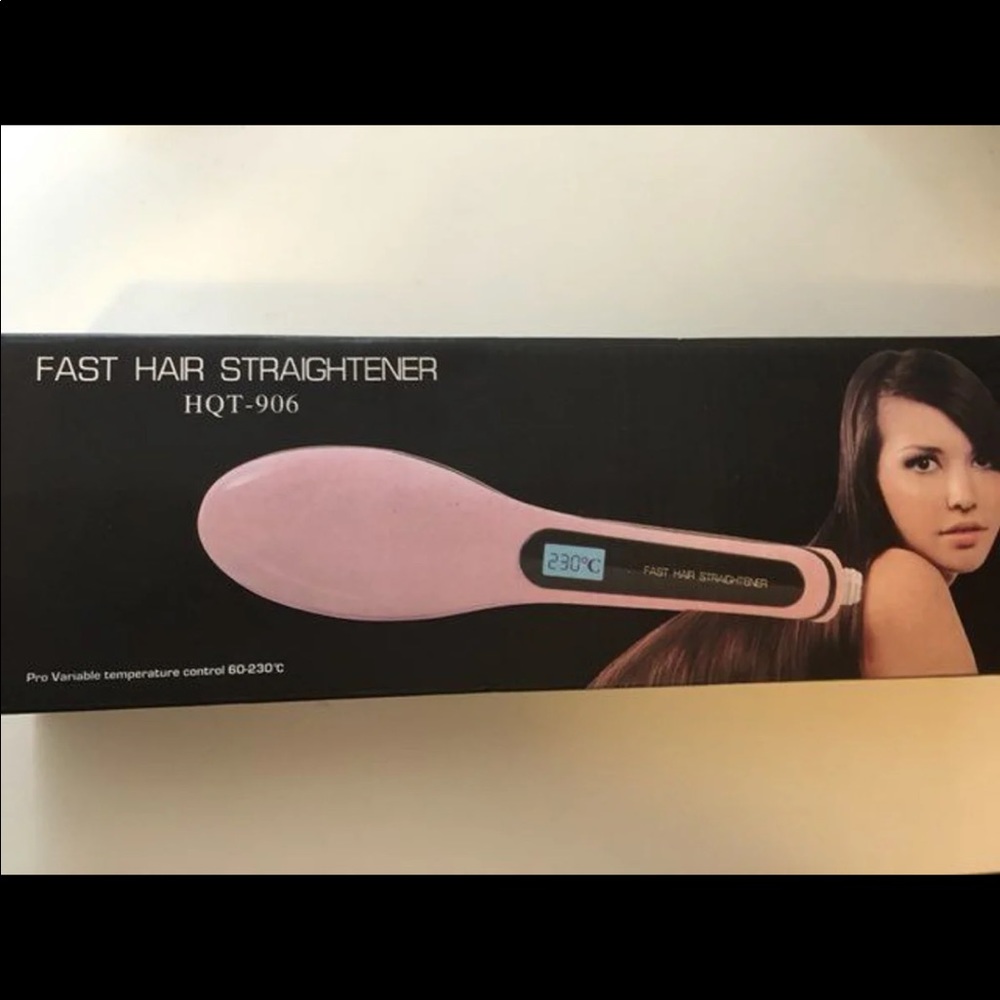 Fast hair straightener brush straightener